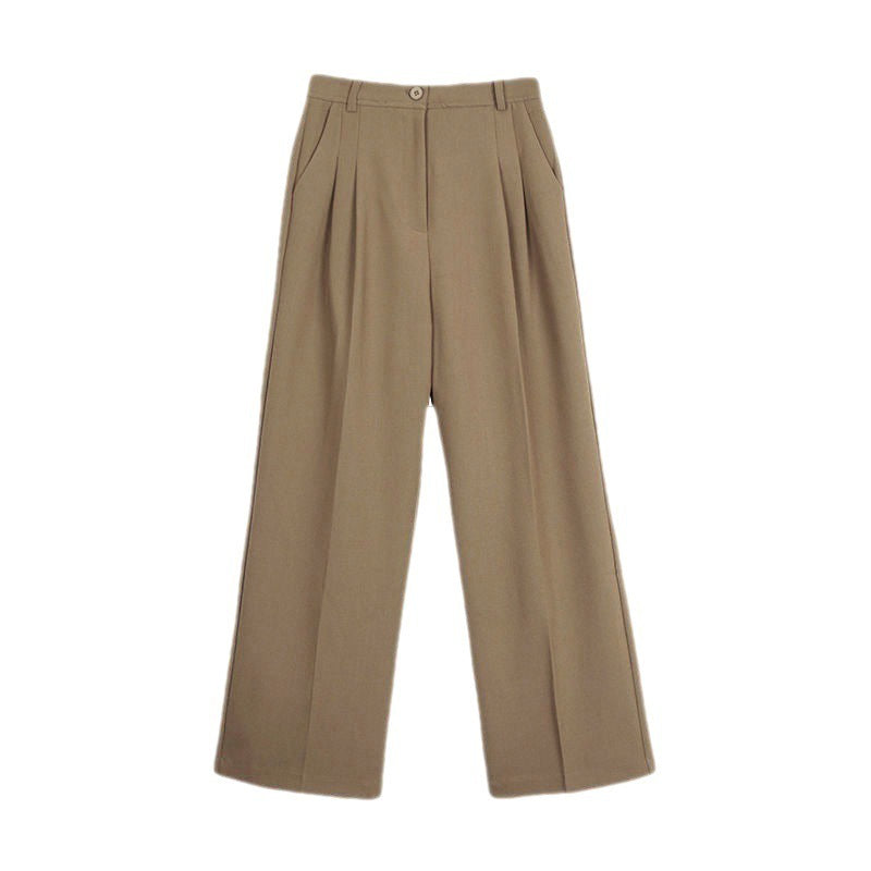 Drape Look Thinner Khaki Suit Pants
